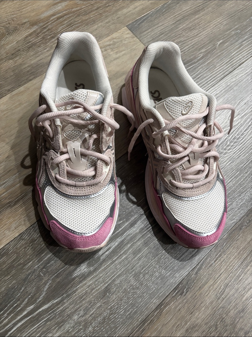 Asics Women's Athletic Sneakers in Pink and Cream - Picture 2 of 6